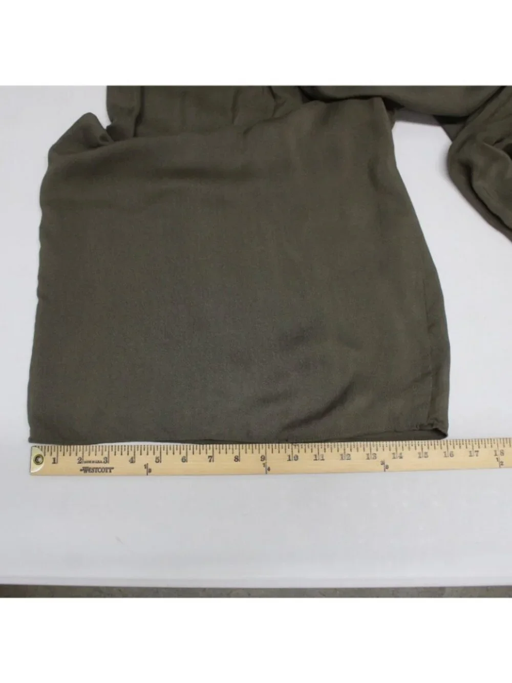 Catwalk Studio Pant $40 Sz L x 31 Moss Green Pleated Sheer Cotton Poly Pant - Picture 14 of 16